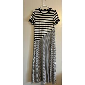 Who What Wear Stripe Black White Maxi Dress - Small